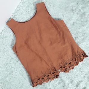 Jennifer eden orange brown open back top